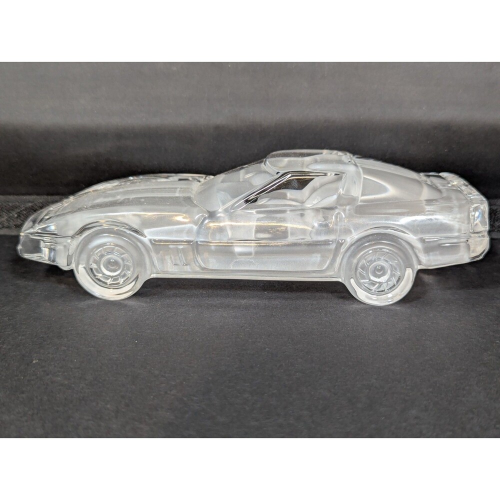 24% Lead Crystal 1986 Chevy Corvette Paperweight Vtg Hofbauer
